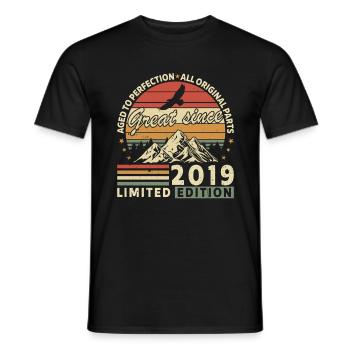 Original 2019 Vintage Vintage Retro Birthday - T-shirt homme - noir - Devant - AI Model Male 178 light (178cm)