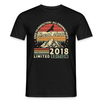 Original 2018 Vintage - Cadeau D’anniversaire 2018 - T-shirt homme - noir - Devant - AI Model Male 178 light (178cm)