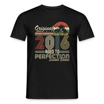 2016 anniversaire 2016 né en 2016 anniversaire - T-shirt homme - noir - Devant - AI Model Male 178 light (178cm)