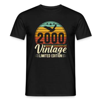 2000 Anniversary Born In 2000 Vintage Retro. Editio - Men's T-Shirt - black - Front - AI Model Male 178 light (178cm)