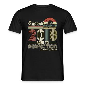 Original 2018 Vintage - 2018 Birthday Gift - Men's T-Shirt - black - Front - AI Model Male 178 light (178cm)