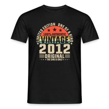 Vintage 2012 aged to perfection - Men's T-Shirt - black - Front - AI Model Male 178 light (178cm)