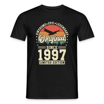 1997 Geburtstagsgeschenk 1997 Jahrgang 1997 Geschenk - Männer T-Shirt - Schwarz - Vorne - AI Model Male 178 light (178cm)