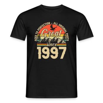 1997 Geburtstagsgeschenk 1997 Jahrgang 1997 Geschenk - Männer T-Shirt - Schwarz - Vorne - AI Model Male 178 light (178cm)