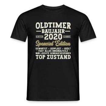 Elegant Vintage: 2020 Retro Geschenk 2020 2025 - Männer T-Shirt - Schwarz - Vorne - AI Model Male 178 light (178cm)