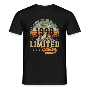 1998 Geburtstagsgeschenk 1998 Jahrgang 1998 Geschenk - Männer T-Shirt - Schwarz - Vorne - AI Model Male 178 light (178cm)