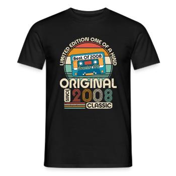 Women's 2008 Birthday Gift | Born in 2008 - Men's T-Shirt - black - Front - AI Model Male 178 light (178cm)