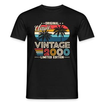 Original 2000 Vintage | 2000 Birthday Gift - Men's T-Shirt - black - Front - AI Model Male 178 light (178cm)