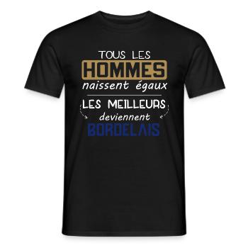 Bordelais - Aquitaine - Ville - France - Cadeau - T-shirt homme - noir - Devant - AI Model Male 178 light (178cm)