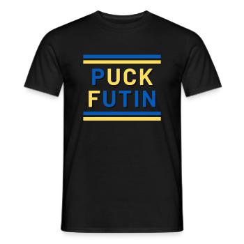 Puck futin stop guerre - T-shirt homme - noir - Devant - AI Model Male 178 light (178cm)