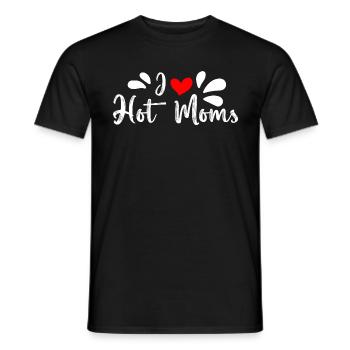 I love hot Moms Heart Hot Moms Funshirt Musthave - Männer T-Shirt - Schwarz - Vorne - AI Model Male 178 light (178cm)