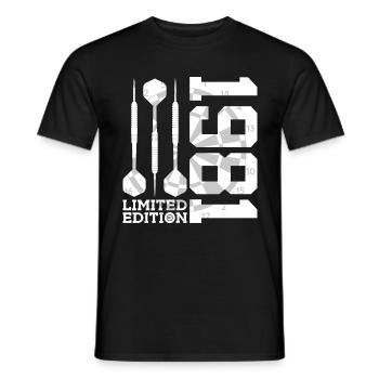 LIMITED EDITION 1981 DARTS 45. GEBURTSTAG - Männer T-Shirt - Schwarz - Vorne - AI Model Male 178 light (178cm)