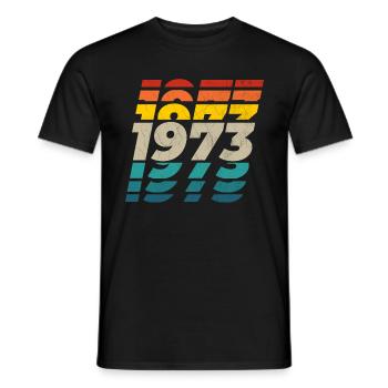1973 vintage logo 50. Geburtstag, Geburtags Shirt - Männer T-Shirt - Schwarz - Vorne - AI Model Male 178 light (178cm)