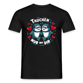 Tauchen zu zweit nur mit Dir lustige Seehunde - Männer T-Shirt - Schwarz - Vorne - AI Model Male 178 light (178cm)