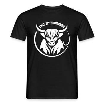 Mon bétail des Highlands que j’aime Highlands - T-shirt homme - noir - Devant - AI Model Male 178 light (178cm)