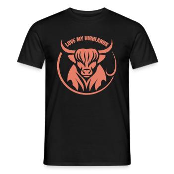 Mon bétail des Highlands J’adore Highlands - T-shirt homme - noir - Devant - AI Model Male 178 light (178cm)
