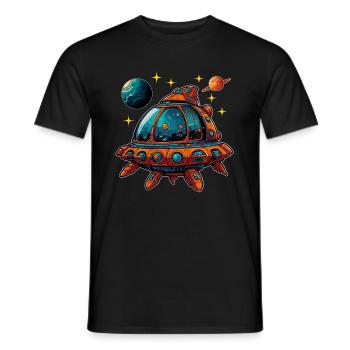 Soucoupe volante de vaisseau spatial imaginative - T-shirt homme - noir - Devant - AI Model Male 178 light (178cm)