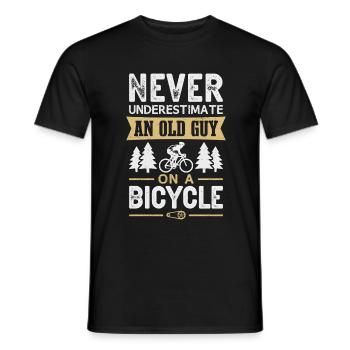 Bicycle Old Guy Cyclist Cycling Bike Biking - Men's T-Shirt - black - Front - AI Model Male 178 light (178cm)
