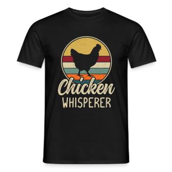 Chicken Whisperer Farmer Farm Chicken Lover - Men's T-Shirt - black - Front - AI Model Male 178 light (178cm)