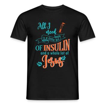 Diabetics All I Need Is A Little Bit - Men's T-Shirt - black - Front - AI Model Male 178 light (178cm)