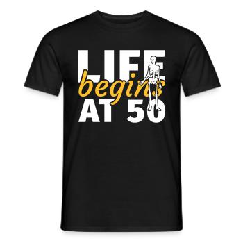 50th birthday Fifty fiftieth funny gift - Men's T-Shirt - black - Front - AI Model Male 178 light (178cm)