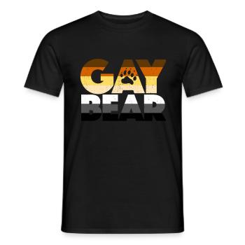 Gay Bear gay ours de la communauté LGBTQ cadeau - T-shirt homme - noir - Devant - AI Model Male 178 light (178cm)