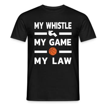 Basketball Schiedsrichter Pfeife Spiele Geschenk - Männer T-Shirt - Schwarz - Vorne - AI Model Male 178 light (178cm)