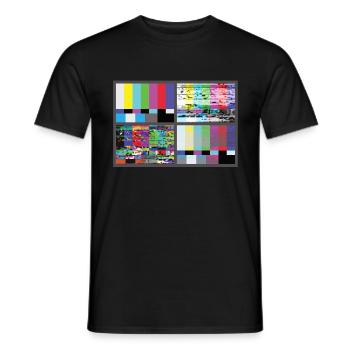 Grand test photo TV 80s 90s rétro design vintage - T-shirt homme - noir - Devant - AI Model Male 178 light (178cm)