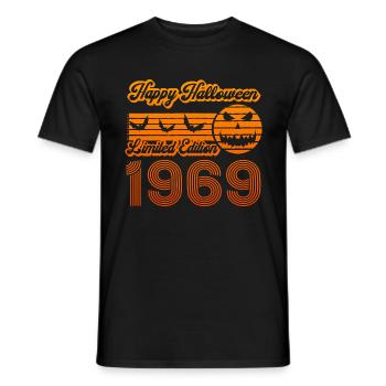 Halloween Pumpkin Birthday Year 1969 Vintage - Men's T-Shirt - black - Front - AI Model Male 178 light (178cm)