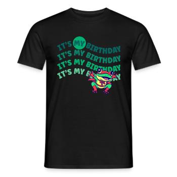 C’est mon anniversaire! Drôle de grenouille - T-shirt homme - noir - Devant - AI Model Male 178 light (178cm)