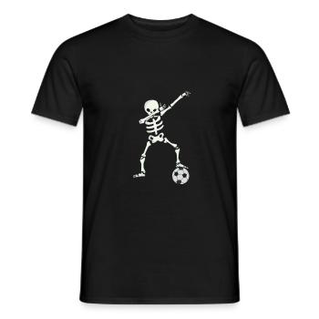 Football skeleton dab - Men's T-Shirt - black - Front - AI Model Male 178 light (178cm)
