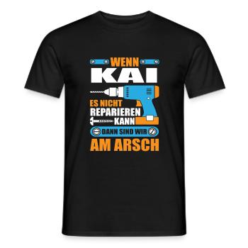 KAI Name Geschenk Reparatur reparieren - Männer T-Shirt - Schwarz - Vorne - AI Model Male 178 light (178cm)