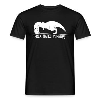 T-Rex don't like pushups - Men's T-Shirt - black - Front - AI Model Male 178 light (178cm)