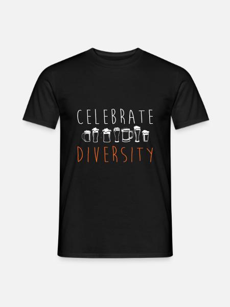 Celebrate Diversity - beer diversity gift - Men's T-Shirt - black