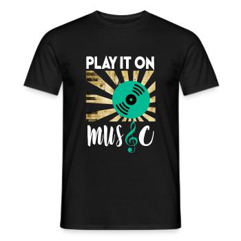 T-shirt il jeu avec de la musique ! - T-shirt homme - noir - Devant - AI Model Male 178 light (178cm)