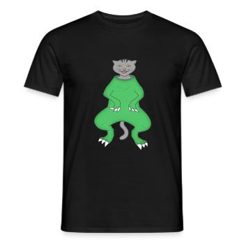 Cat disguise dinosaur - Men's T-Shirt - black - Front - AI Model Male 178 light (178cm)