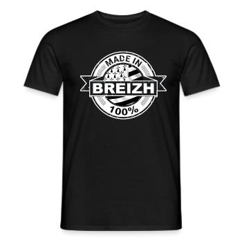 Bretagne - Made in Breizh - T-shirt homme - noir - Devant - AI Model Male 178 light (178cm)