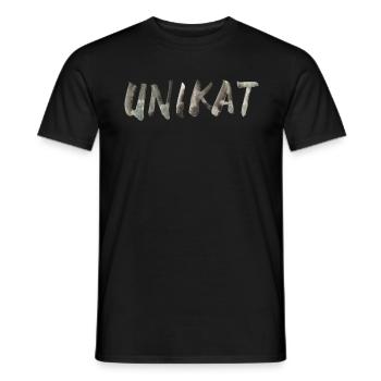 Unikat Schrift Spruch - Männer T-Shirt - Schwarz - Vorne - AI Model Male 178 light (178cm)