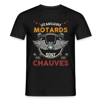 Chauves et motards, les meilleurs - T-shirt homme - noir - Devant - AI Model Male 178 light (178cm)
