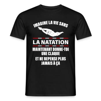 Natation - T-shirt homme - noir - Devant - AI Model Male 178 light (178cm)