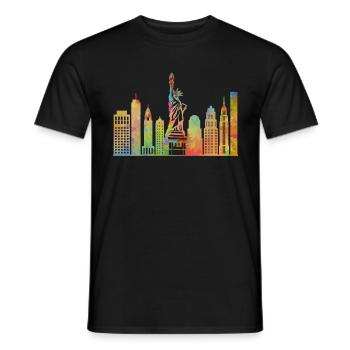 Statue de la Liberté de New York Manhattan Skyline - T-shirt homme - noir - Devant - AI Model Male 178 light (178cm)