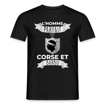 Homme corse et barbu Idée cadeau patrie - T-shirt homme - noir - Devant - AI Model Male 178 light (178cm)