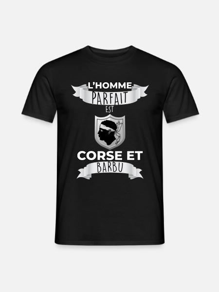 Homme corse et barbu Idée cadeau patrie - T-shirt homme - noir