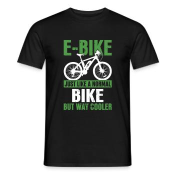 Funny E-Bike Bicycle Bike Quotes - Men's T-Shirt - black - Front - AI Model Male 178 light (178cm)