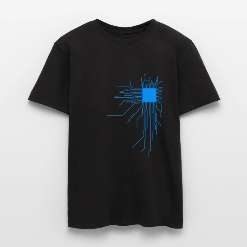 board blue computer pc admin core cpu nerd code Men's T-Shirt