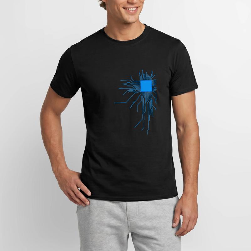 board blue computer pc admin core cpu nerd code Men's T-Shirt