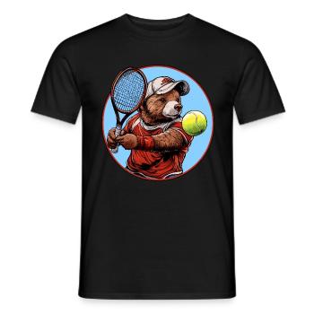 Joueur de tennis Bear - T-shirt homme - noir - Devant - AI Model Male 178 light (178cm)