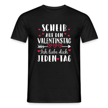 Scheiß auf den Valentinstag - Ich liebe dich j... - Männer T-Shirt - Schwarz - Vorne - AI Model Male 178 light (178cm)