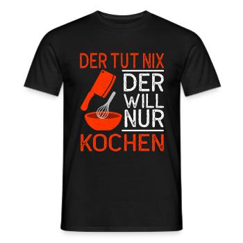 Koch - Der will nur kochen - Männer T-Shirt - Schwarz - Vorne - AI Model Male 178 light (178cm)