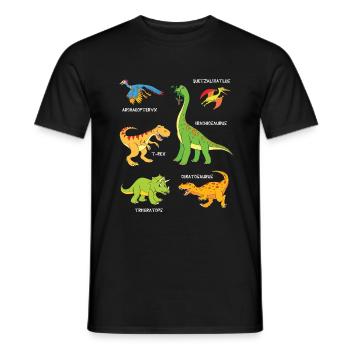 6 dinosaures nommés - T-shirt homme - noir - Devant - AI Model Male 178 light (178cm)